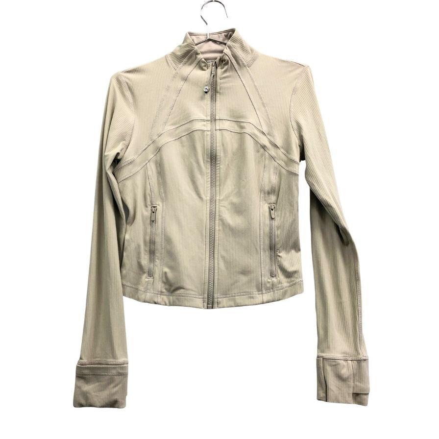 美品◆ルルレモン 長袖トップス ジップアップ ベージュ レディース lululemon 【AFB16】