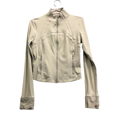 美品◆ルルレモン 長袖トップス ジップアップ ベージュ レディース lululemon 【AFB16】