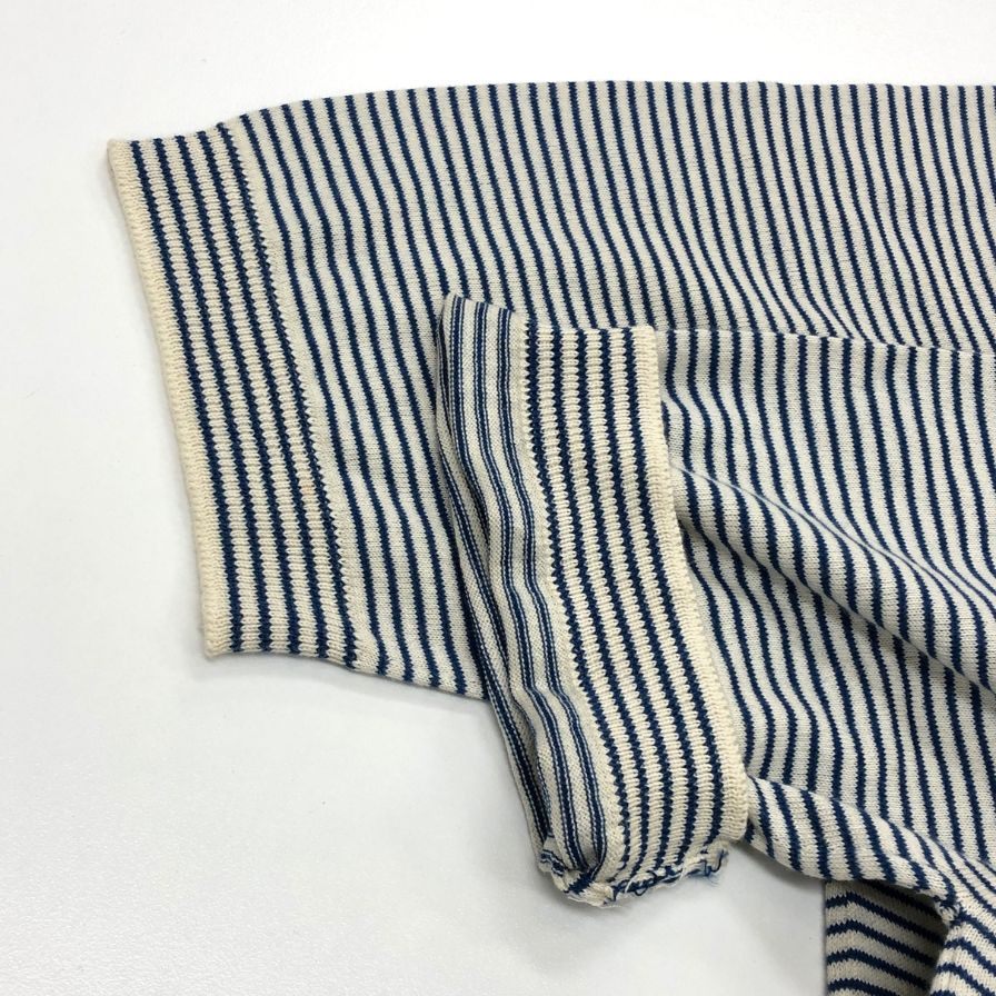 美品◆ジョンスメドレー ポロシャツ シーアイランドコットン ボーダー柄 メンズ ブルー サイズ不明 JOHN SMEDLEY 【AFB34】