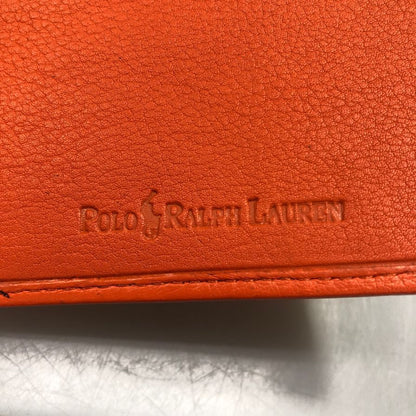 ポロ ラルフローレン レザー 二つ折り 財布 ロゴエンボス オレンジ POLO RALPH LAUREN【AFI10】