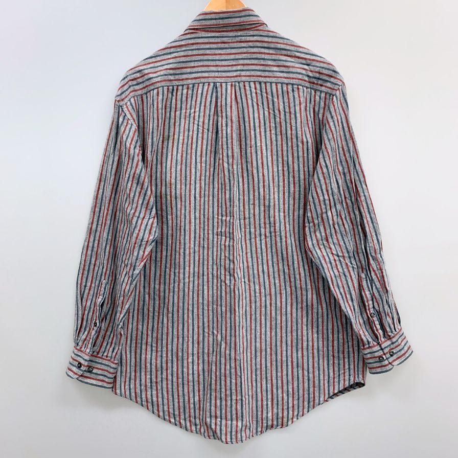 中古◆エクイボコ ストライプ シャツ イタリア製 メンズ サイズL グレー系 EQUIVOCO 【AFB7】
