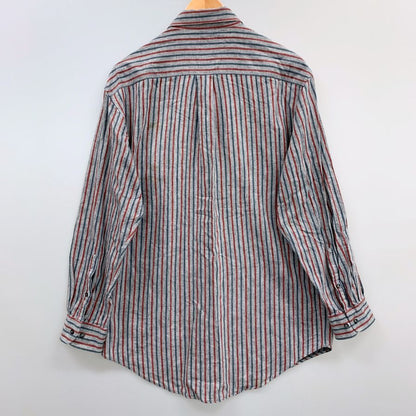 中古◆エクイボコ ストライプ シャツ イタリア製 メンズ サイズL グレー系 EQUIVOCO 【AFB7】
