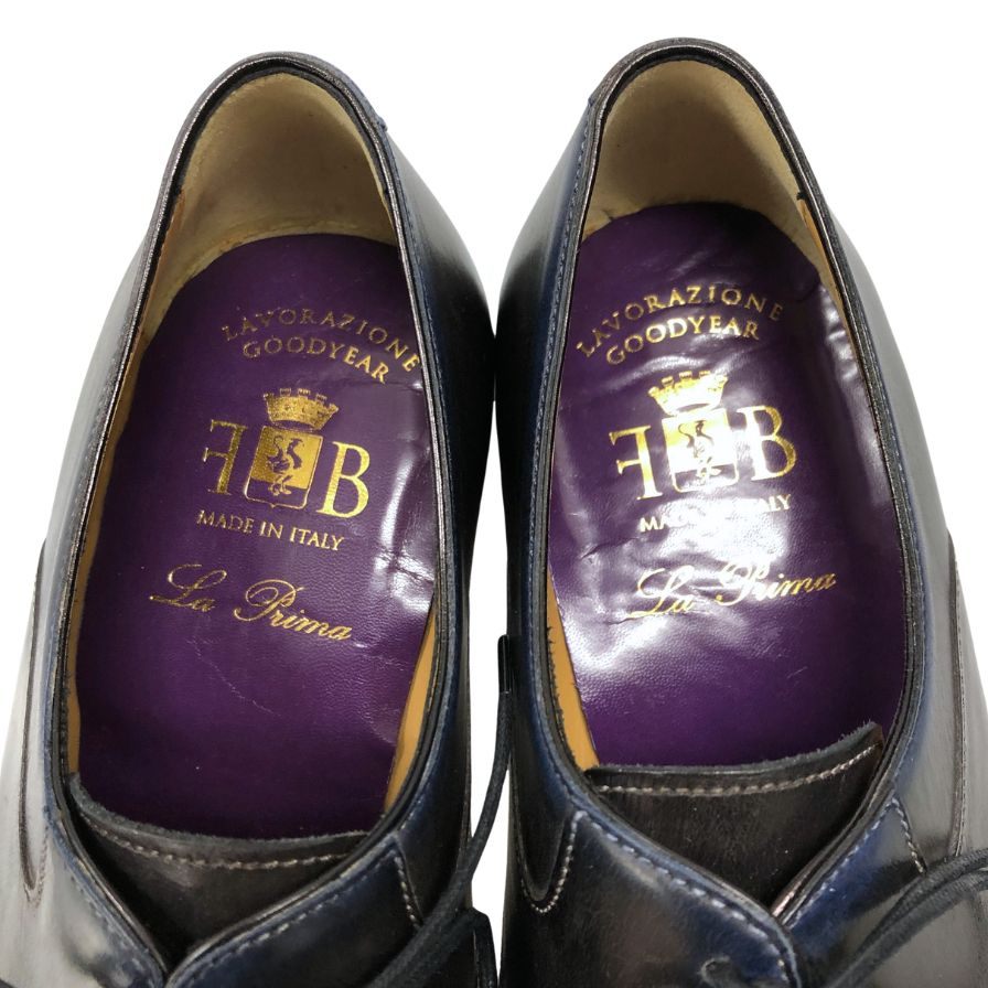 フランチェスコ ベニーニョ  レザーシューズ 3735 プレーントゥ ブラック サイズ6.5  メンズ Francesco Benigno 約25.0cm【AFC47】