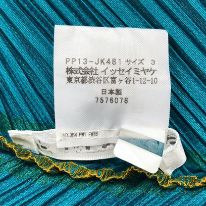 極美品◆プリーツプリーズ イッセイミヤケ カットソー PP13-JK481 レディースサイズ3 バイカラー PLEATS PLEASE ISSEY MIYAKE MADE IN JAPA 【AFB26】