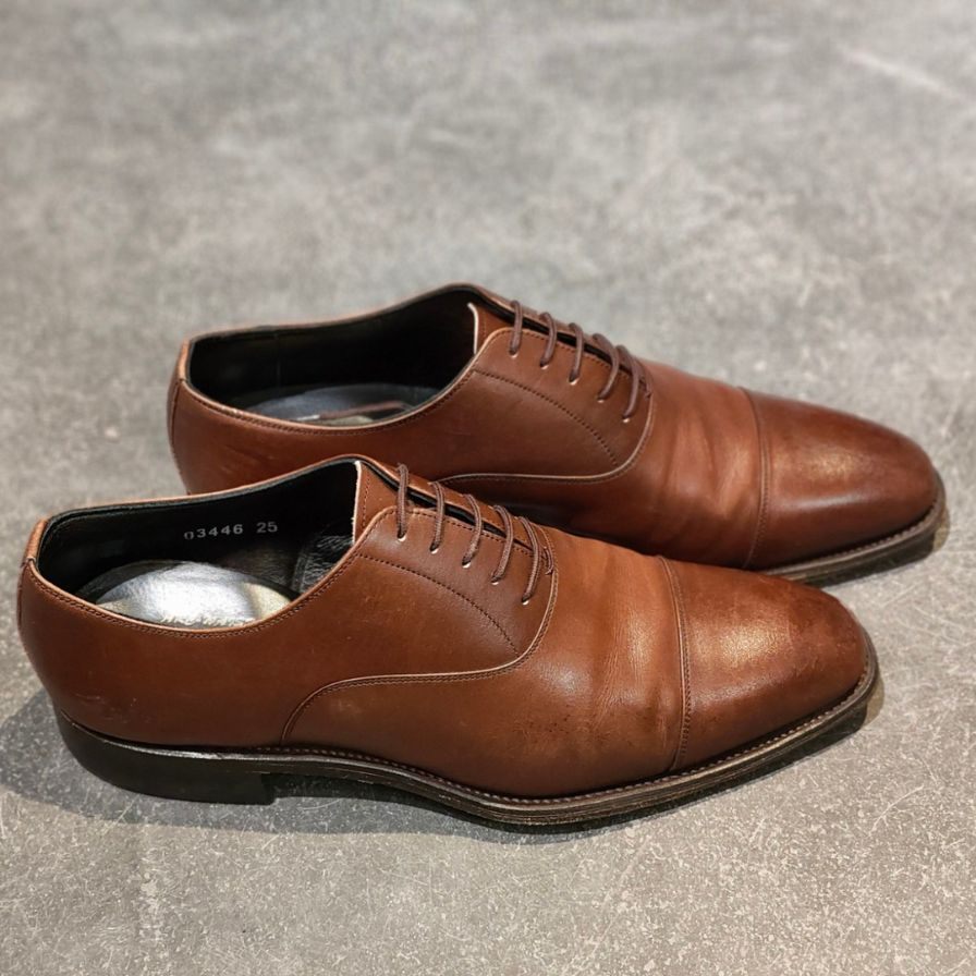 スコッチグレイン レザーシューズ 03446ストレートチップ ブラウン メンズ サイズ25 SCOTCH GRAIN ビジネスシューズ 約25.0cm【LA】【中古】