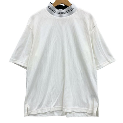 極美品◆ユナイテッドアローズ ゴルフ シャツ ホワイト モックネック メンズ サイズL UNITED ARROWS GOLF 【AFB45】