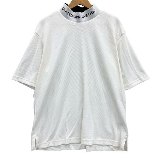 極美品◆ユナイテッドアローズ ゴルフ シャツ ホワイト モックネック メンズ サイズL UNITED ARROWS GOLF 【AFB45】