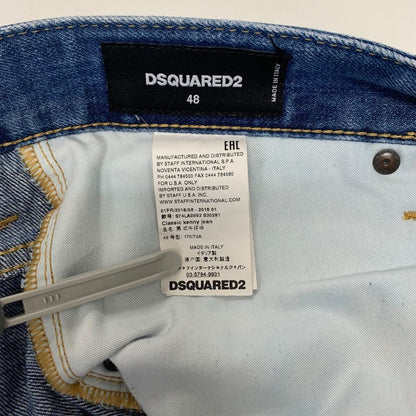 ディースクエアード デニムパンツ USED加工 ジーパン インディゴブルー サイズ 48 DSQUARED 2 【AFB27】