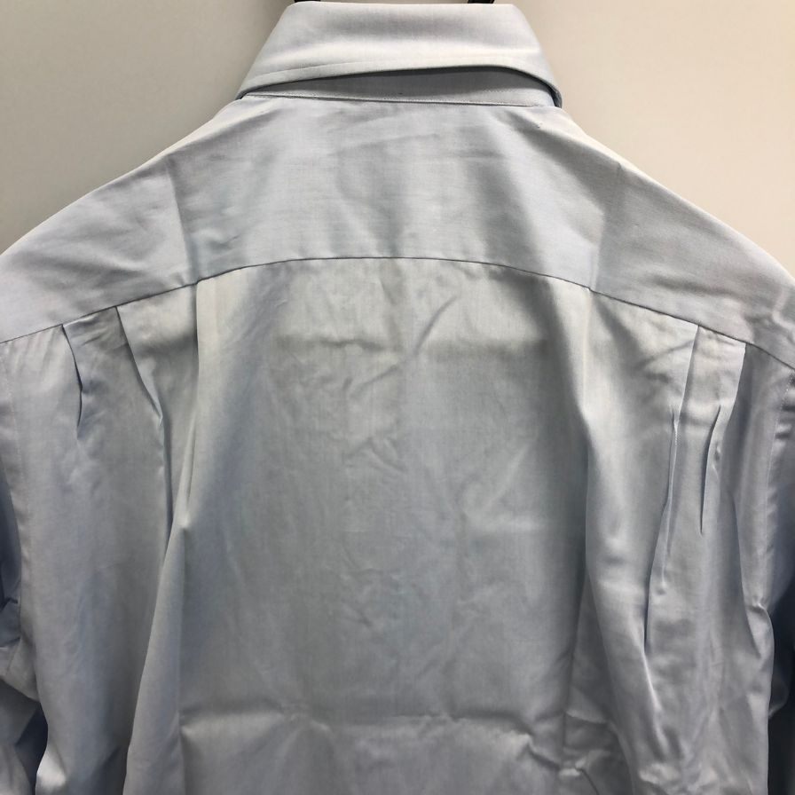 新品同様◆エルメネジルドゼニア 長袖ドレスシャツ ブルー サイズ39/15.5 メンズ Ermenegildo Zegna 【AFB33】