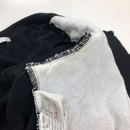 美品◆ルネ カーディガン フラワー レース 切替 コットン ブラック レディース サイズ38 Rene 【AFB6】