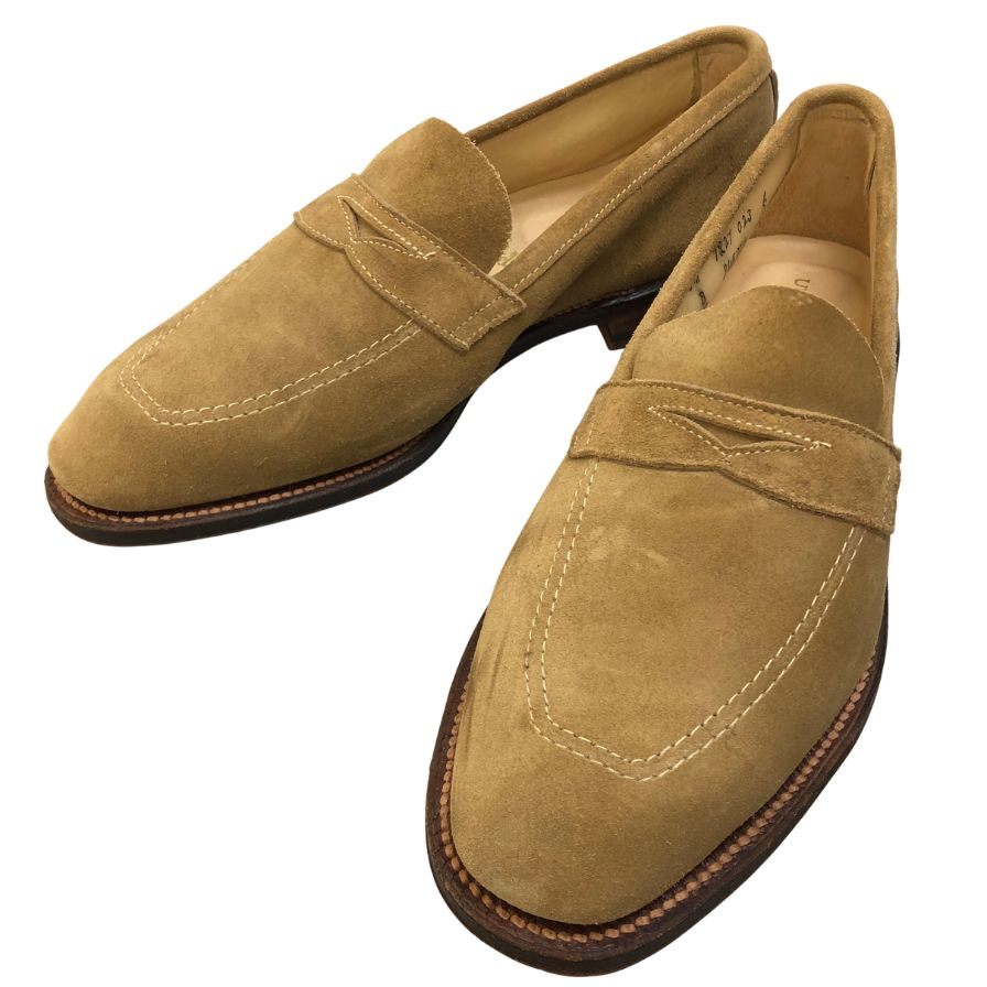 オールデン ユナイテッドアローズ別注 ペニーローファー サンド スエード 3452UF ブラウン メンズ サイズ8.5 Alden UNITED ARROWS ローファー 約26.5cm【LA】【中古】