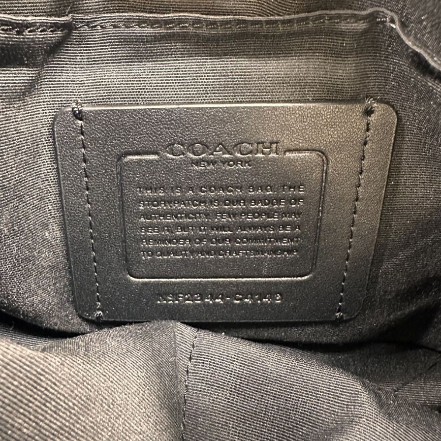 コーチ ショルダーポーチ レザー ロゴ ファスナー ブラック COACH【AFE6】