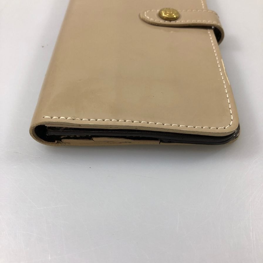 グレンロイヤル 長財布 二つ折り財布 フラップボタン エナメル×ブライドルレザー グレー ゴールド金具 GLENROYAL【AFI1】