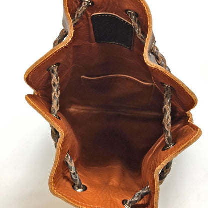 シュガー レザーバッグ 巾着型 ブラウン系 クラフトレザー SUGAR【AFE3】