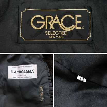 ブラックグラマ ブラック ミンク毛皮 ハーフコート ネーム入り BLACKGLAMA【AFF21】