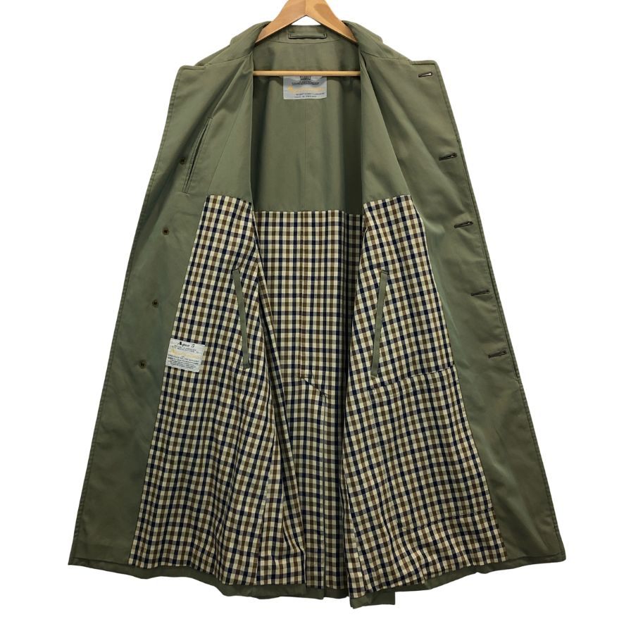 美品◆アクアスキュータム ステンカラー コート コットン 玉虫 サイズM相当 メンズ  Aquascutum 【AFA7】