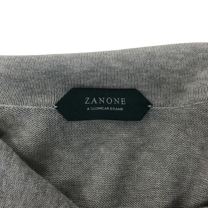 美品◆ザノーネ ニット 襟付き コットン メンズ グレー サイズ48 ZANONE 【AFB36】