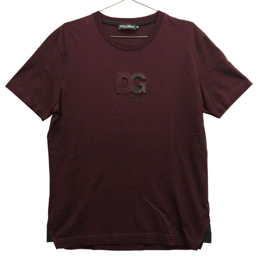 極美品◆ドルチェ＆ガッバーナ 半袖Tシャツ ロゴ ボルドー メンズ サイズ46 DOLCE＆GABBANA 【AFB3】