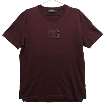 極美品◆ドルチェ＆ガッバーナ 半袖Tシャツ ロゴ ボルドー メンズ サイズ46 DOLCE＆GABBANA 【AFB3】