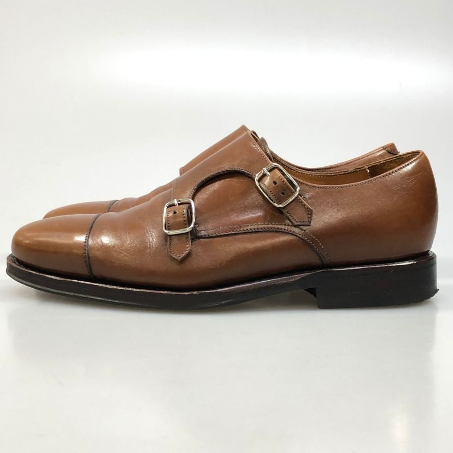 ジャランスリワヤ レザーシューズ ダブルモンク 98374 カーフ サイズUK5 メンズ ブラウン JALAN SRIWIJAYA 約24.0cm【AFC3】