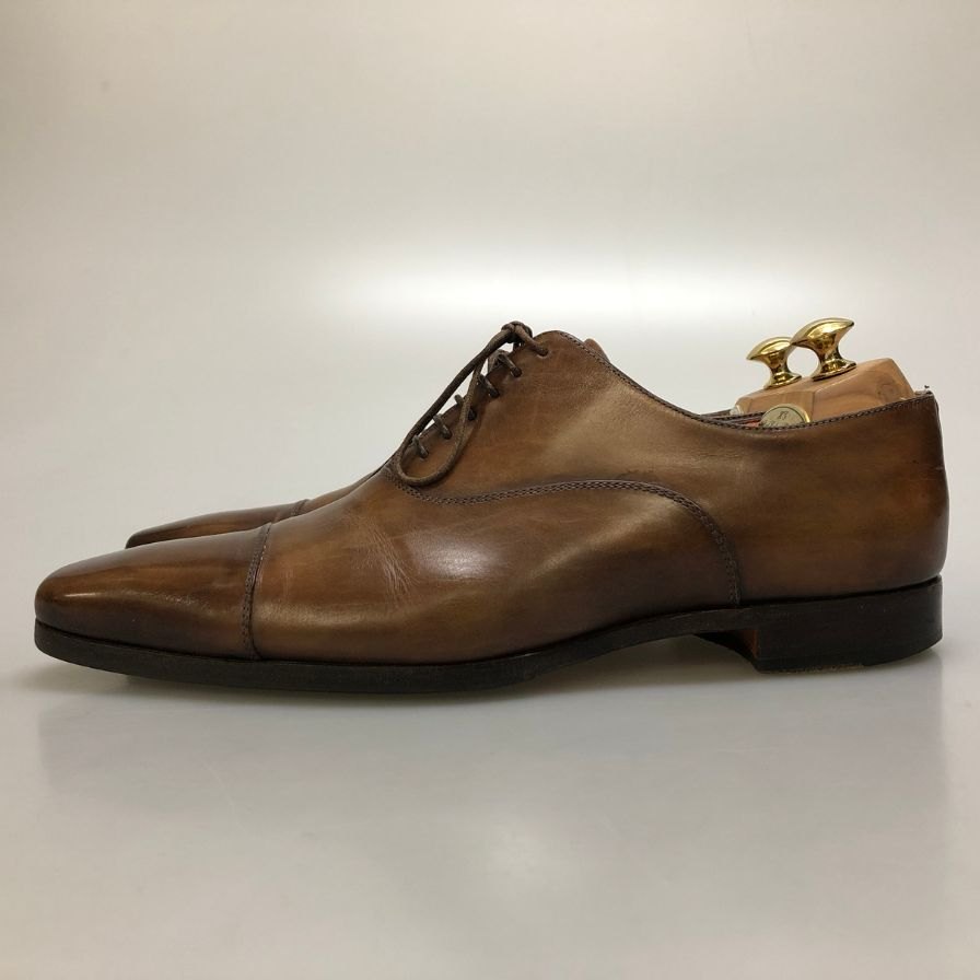 サントーニ レザーシューズ ストレートチップ 15004 ブラウン サイズ8.5 santoni 約27.5cm【AFC47】