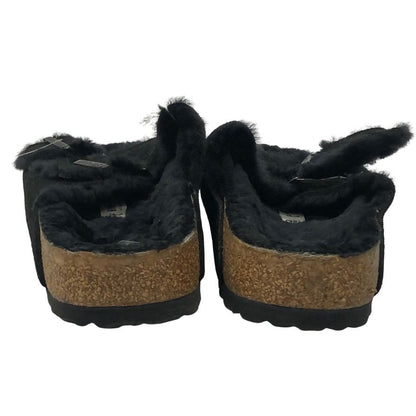 ビルケンシュトック サンダル アリゾナ シアリング スエード ブラック ボア ファー サイズ42 27.0cm メンズ ブラック BIRKENSTOCK  約27.0cm【LA】【中古】