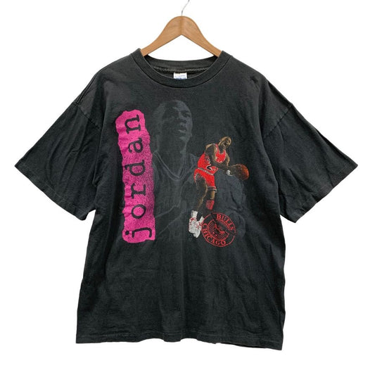 美品◆セーラム 90s マイケルジョーダン 半袖 プリント コットン Tシャツ ブラック サイズXL SALEM 【AFB47】