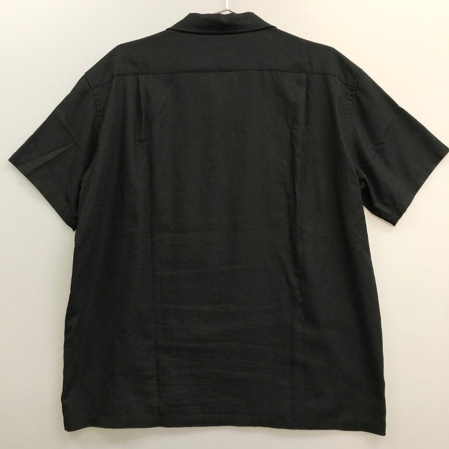 美品◆キャリー シャツ 半袖 キューバシャツ メンズ ブラック サイズM CALEE 【AFB38】