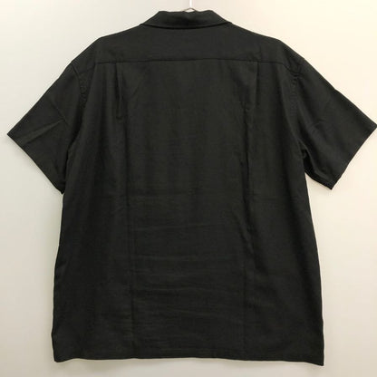 美品◆キャリー シャツ 半袖 キューバシャツ メンズ ブラック サイズM CALEE 【AFB38】