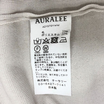 美品◆オーラリー ニット サマーニット Tシャツ 半袖 ウール ポリエステル グレー系 サイズ3 メンズ AURALEE 【AFB34】