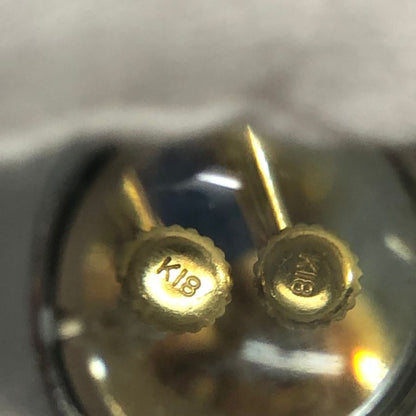 ノーブランド イヤリング K18 メレダイヤ ラインストーン 総重量2.7g【AFI2】【中古】