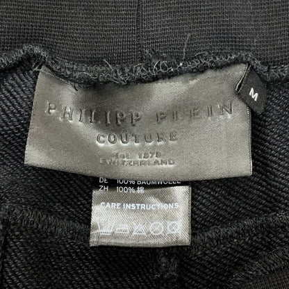 フィリッププレイン パンツ スウェット ラインストーン スタッズ レディース サイズM ブラック PHILIPP PLEIN 【AFB16】