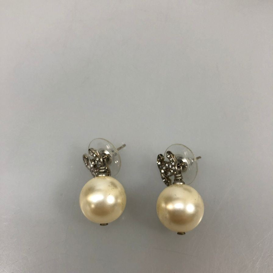 シャネル イヤリング ココマーク フェイクパール ラインストーン 16A CHANEL【AFI16】【中古】