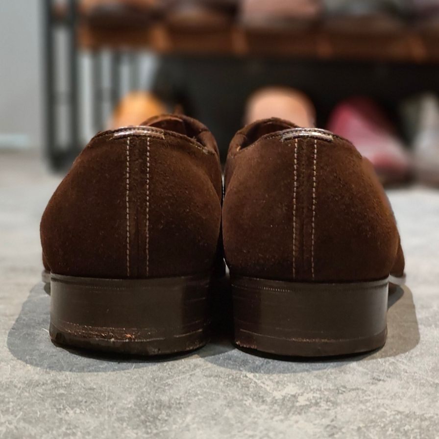 チャーチ BRUMMEL サイドエラスティック 2都市 273ラスト スエード ブラウン サイズUK65H Church's ビジネスシューズ 約25.5cm【LA】【中古】