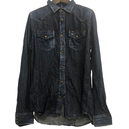 極美品◆ディーゼル デニムシャツ ダークインディゴ サイズM スリムフィット DIESEL 【AFB3】