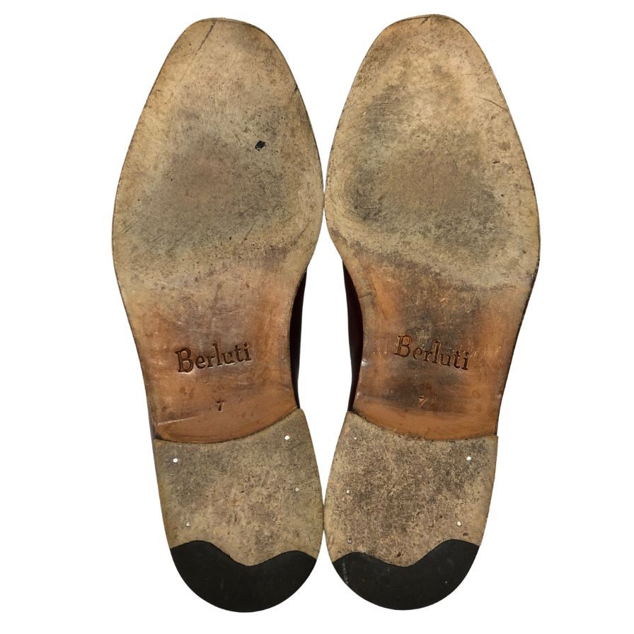 ベルルッティ レースアップシューズ パンチング ブラウン系 サイズ7 Berluti 約25.5cm【AFC44-2】