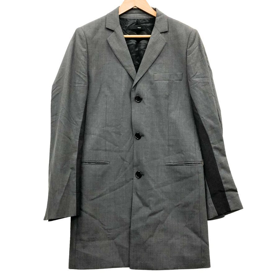 美品◆ノット 3Bテーラードジャケット ロング丈 ウール グレー メンズ サイズ1 KNOTT 【AFB9】