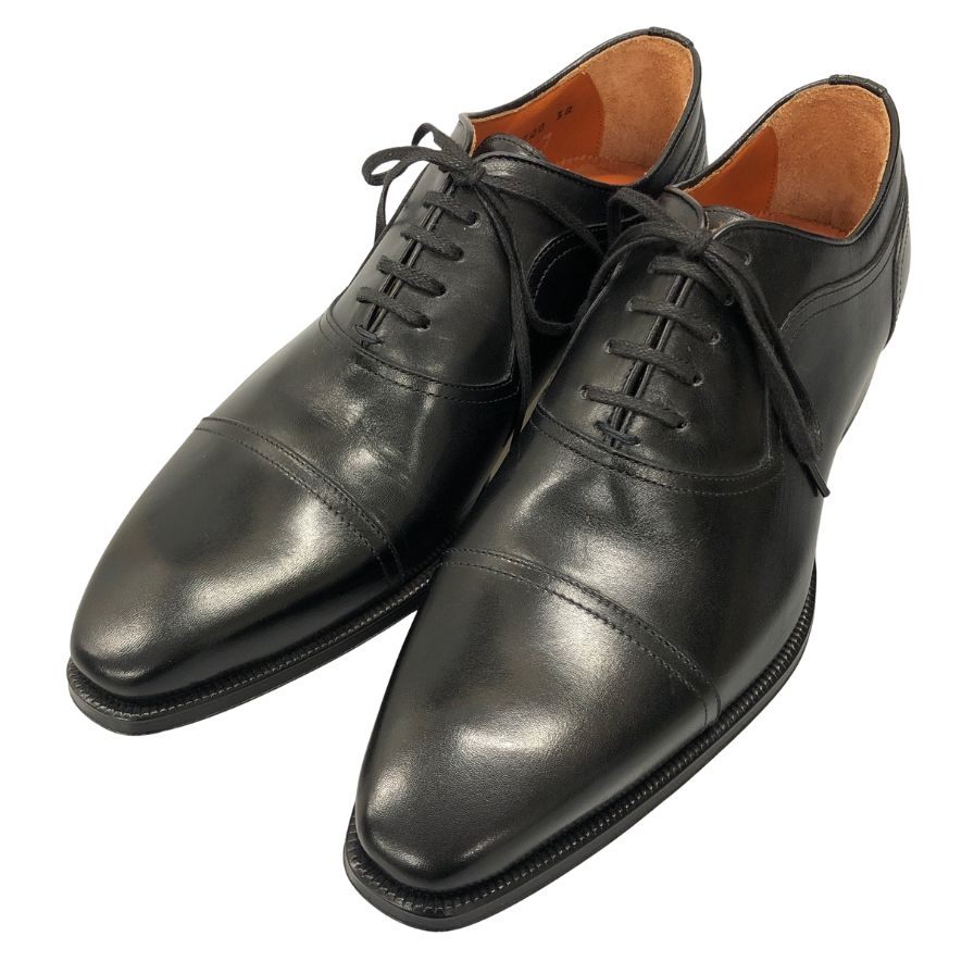 ロブス レザーシューズ ストレートチップ   カーフ  ブラック メンズ サイズ38 LOBBS 約23.0cm【AFC43】