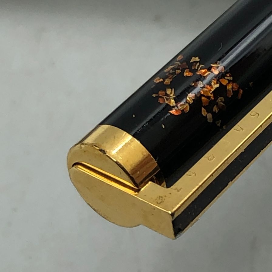 デュポン ボールペン ツイスト式 LAQUE DE CHINE マーブル柄 ブラウン系 ゴールド S.T.Dupont【AFI12】