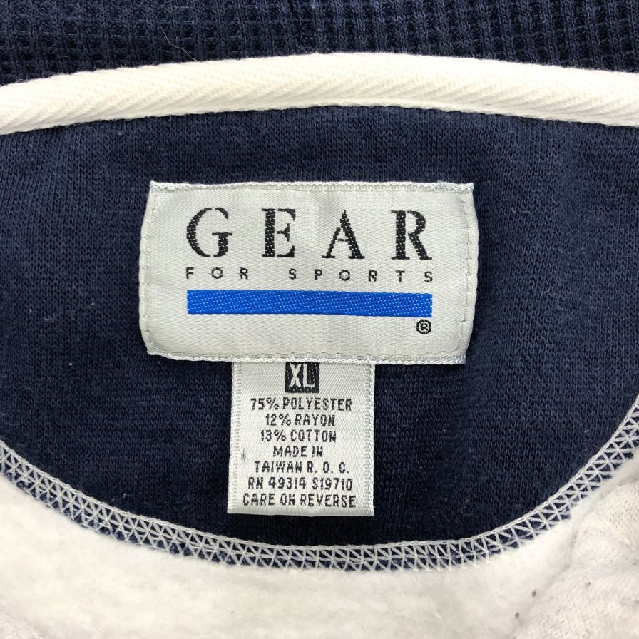美品◆ギアフォースポーツ フーディ ボタン 裏起毛 メンズ ホワイト サイズXL  GEAR FOR SPORTS 【AFB47】