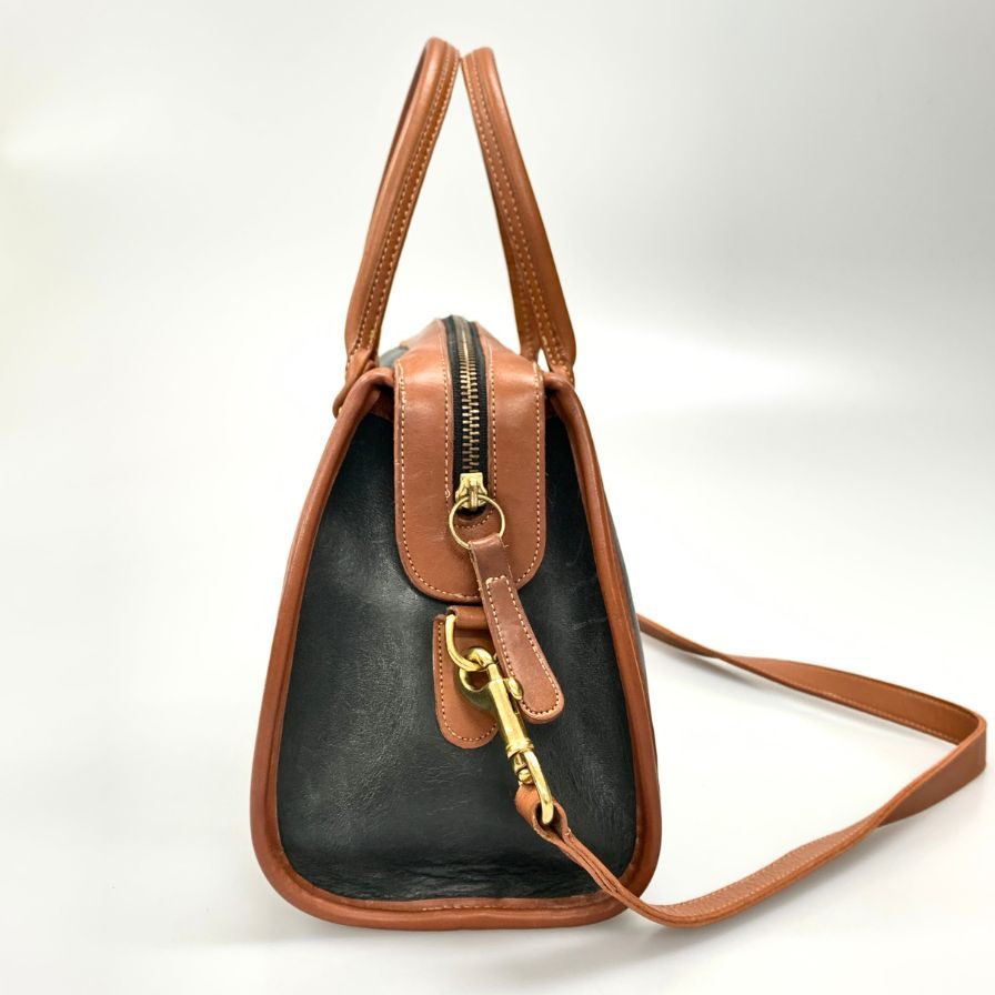 コーチ ハンドバッグ ショルダーバッグ オールドコーチ 2WAY レザー ブラウン×グリーン COACH【AFE9】