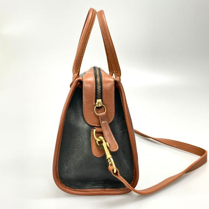 コーチ ハンドバッグ ショルダーバッグ オールドコーチ 2WAY レザー ブラウン×グリーン COACH【AFE9】