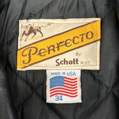 中古◆ショット ダブルライダースジャケット LOT613 ブラック サイズ34 牛革 レザー Schott perfecto 【AFG1】