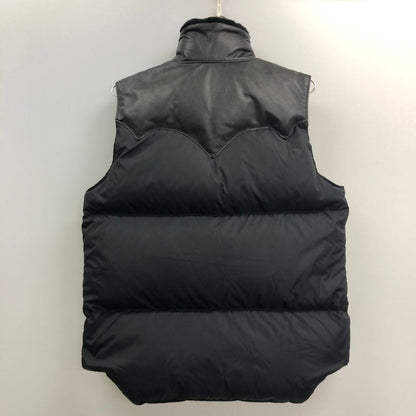 美品◆ロッキーマウンテン フェザーベッド×アナトミカ ダウンベスト カーフレザー メンズ サイズ40 ブラック Rocky Mountain Featherbed×ANATOMICA 【AFA8】