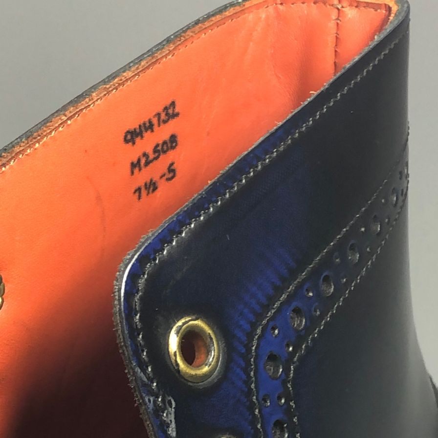 トリッカーズ ストウ カントリーブーツ ウイングチップ 947979 W5634 ネイビー UK7ハーフ-5 Tricker’ｓ ブーツ 約26.0cm【LA】【中古】