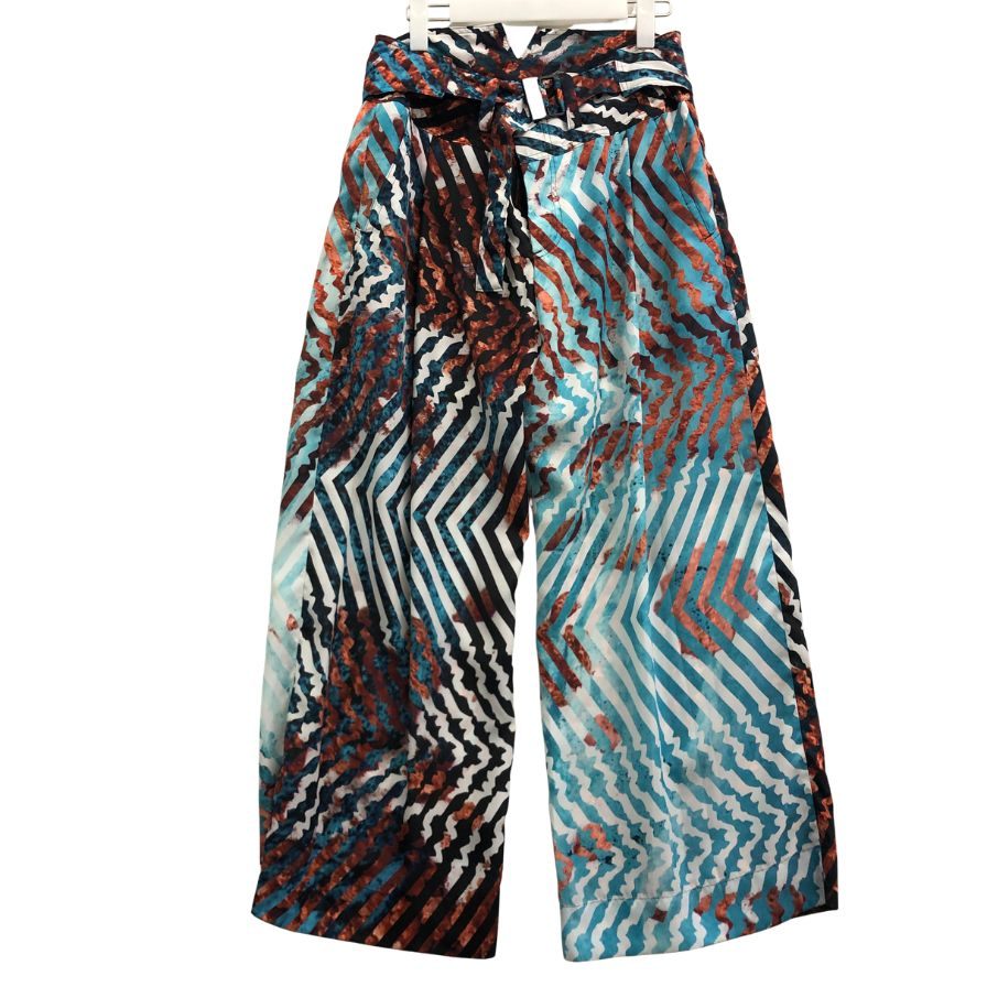 イッセイミヤケ 総柄 パンツ IM82FF522 マルチカラー サイズ3 レディース ISSEY MIYAKE 【AFB44】