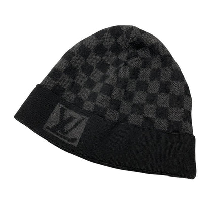 ルイヴィトン ビーニー M74197 ボネ プティ ダミエ グラフィット ニット帽 ウール ブラック LOUIS VUITTON