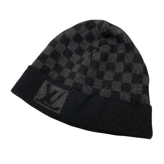 ルイヴィトン ビーニー M74197 ボネ プティ ダミエ グラフィット ニット帽 ウール ブラック LOUIS VUITTON