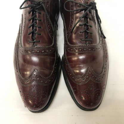 アレンエドモンズ レザーシューズ 内羽根 フルブローグ ガラスレザー ボルドー メンズ サイズ9.5 メンズ Allen Edmonds Chester 約27.5cm【AFC46】