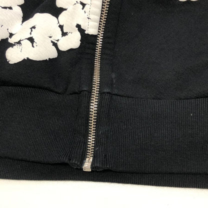 美品◆デニムティアーズ フラワープリント ジップ パーカー メンズ サイズS ブラック DENIM TEARS 【AFB4】